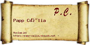 Papp Célia névjegykártya